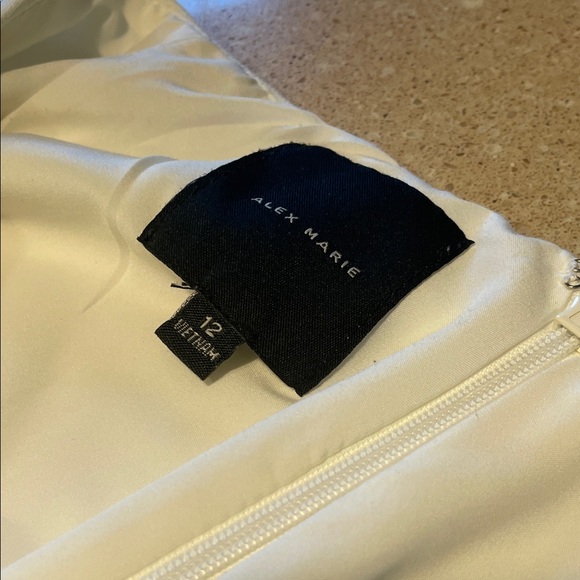 Alex Marie Elegant Ivory Wide Leg Pants - Picture 2 of 10